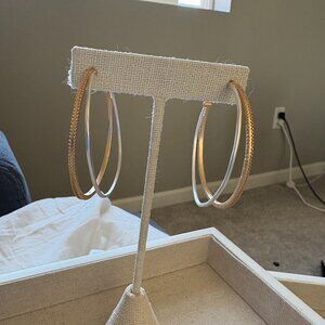 Mixed Metal Hoop Earrings